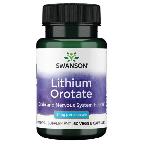 Swanson Lithium Orotate 5mg - 60 Veggie Capsules