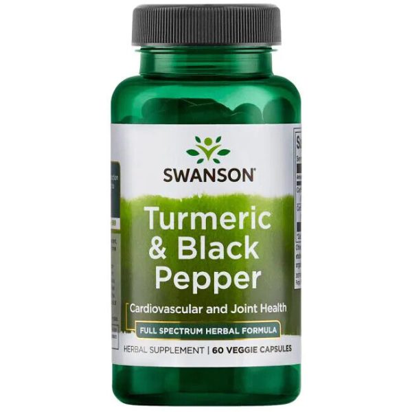 Swanson Turmeric And Black Pepper 60 Veg Capsules High Strength 600mg UK