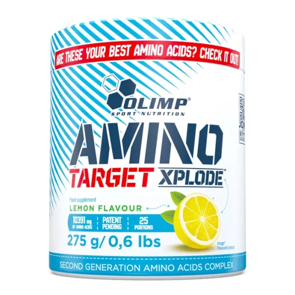 OLIMP AMINO TARGET XPLODE Powder BCAA EAA taurine -Lemon Flavour- GMO Free 275g