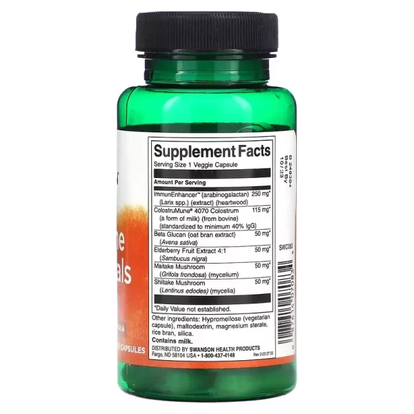 SWANSON Immune Essentials, Immune Support, 60 Veg Caps - Image 3