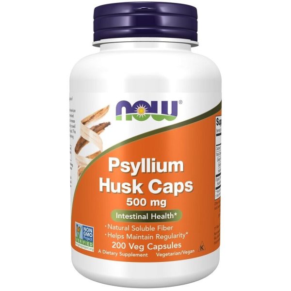 NOW Foods - Psyllium Husk 500 mg. - 200 Vegetable Capsules