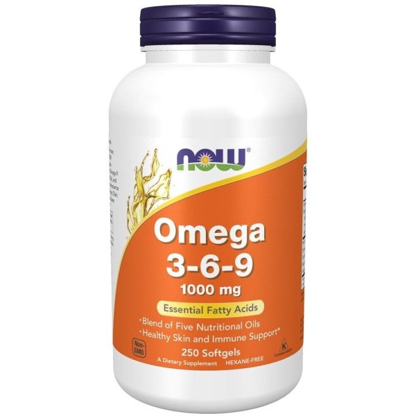 NOW FOODS Omega 3-6-9 1000mg Essential Fatty Acids 250 Softgel