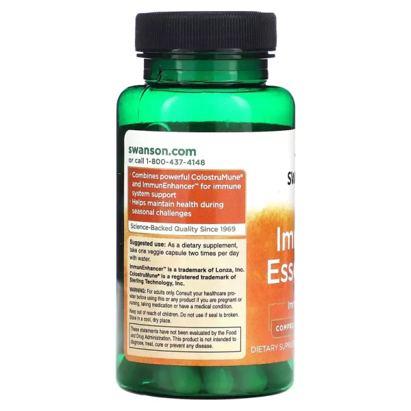 SWANSON Immune Essentials, Immune Support, 60 Veg Caps - Image 2