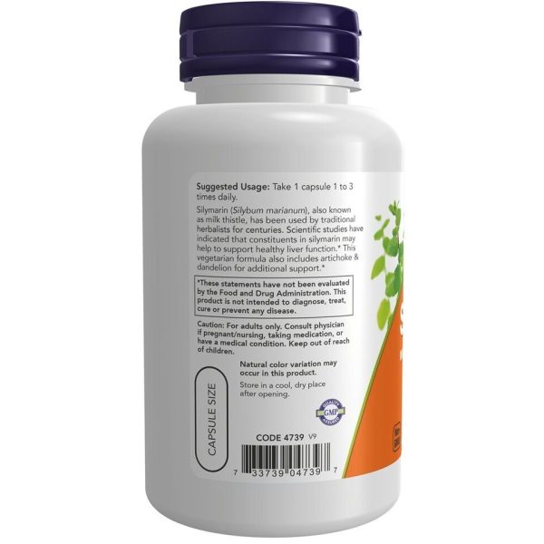 NOW Foods - Silymarin Double Strength 300 mg. - 100 Vegetable Capsules - Image 2
