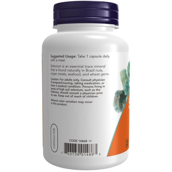 NOW Foods - Selenium 200 mcg. - 180 Vegetable Capsules - Image 2