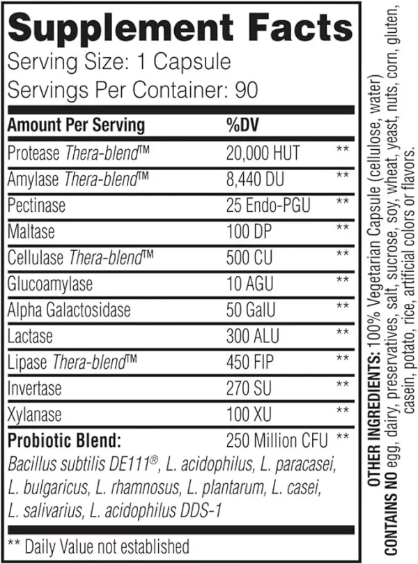 Enzymedica Digest Basic + Probiotics 30 Capsules Vegetarian - Image 2