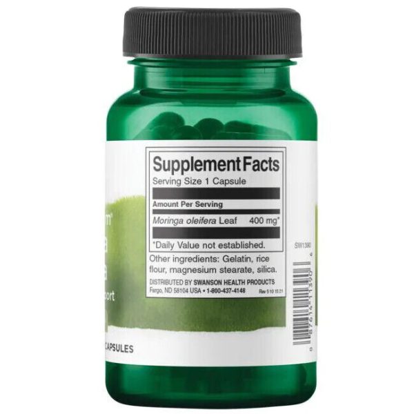 Swanson Moringa Oleifera 400mg 60 Capsules Antioxidant Support - Image 2