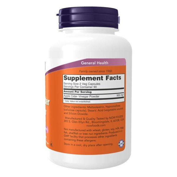 Now Foods, Apple Cider Vinegar, 450 mg, 180 Capsules - Image 2