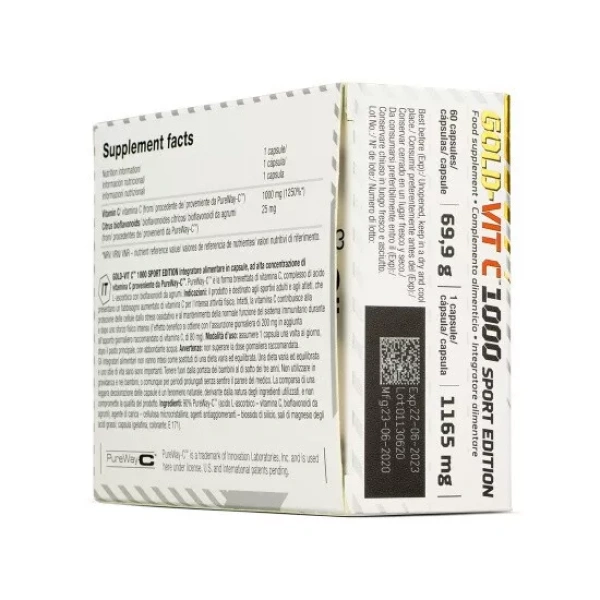 Olimp Sport Nutrition Gold-Vit C 1000 Sport Edition 60 Caps - Image 4