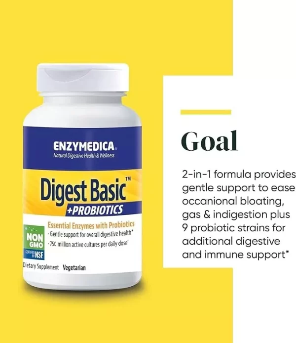 Enzymedica Digest Basic + Probiotics 30 Capsules Vegetarian - Image 3