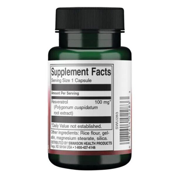 SWANSON Resveratrol (Cardiovascular Health) 100mg - 30 Capsules - Image 3