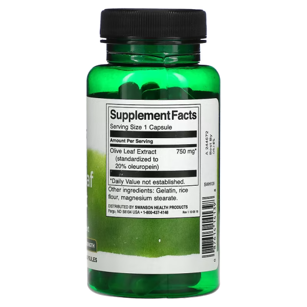 Swanson Olive Leaf Extract 750mg | 60 Capsules - Image 2