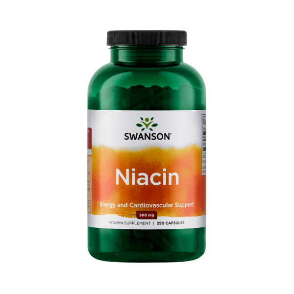 Swanson Niacin (vit. B3) 500 mg 250 Capsules ~ Energy & Cardiovascular Support