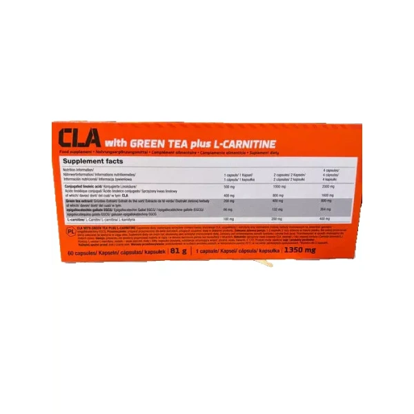 Olimp Sport Nutrition CLA with Green Tea plus L-Carnitine 60 caps - Image 2