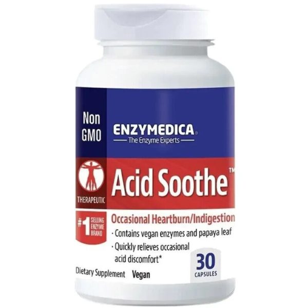 Enzymedica Acid Soothe 30 capsule Vegan NON-GMO Brand New UK Stock