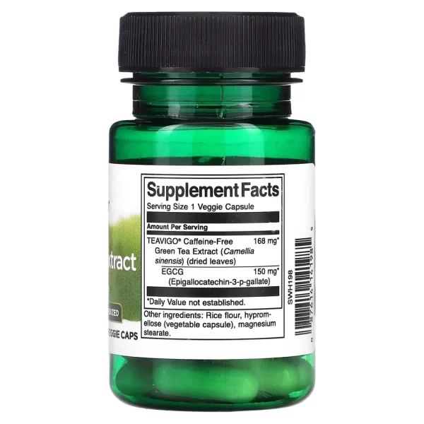 Swanson Teavigo Green Tea Extract 30 Veg Capsules, Energy, Antioxidant, Brain - Image 3