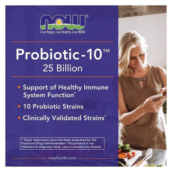 NOW Foods Probiotic-10 25 Billion 100 Veg Capsules, Digestive Health - Image 5