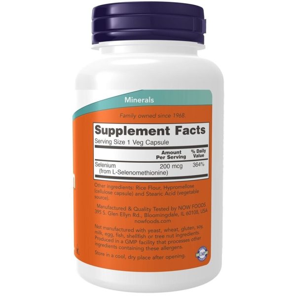 NOW Foods - Selenium 200 mcg. - 180 Vegetable Capsules - Image 6