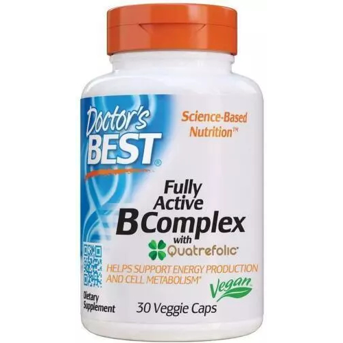 Doctor's Best Fully Active Vitamin B Complex 30 Veggie Capsules, Energy Support